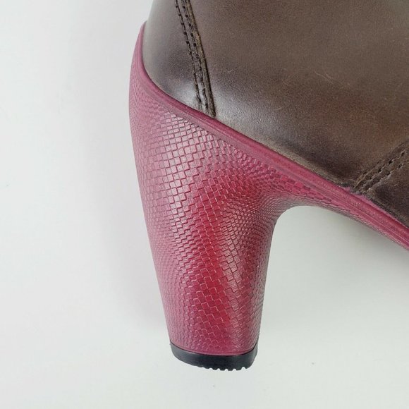 ECCO Sculptured 65' Women's Booties Brown Leather Lace Up Ankle Boot Sz 9-9.5 - Picture 8 of 8